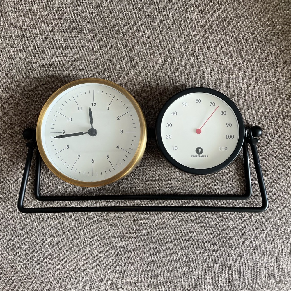 Hearth & Hand Desk Clock with Thermometer